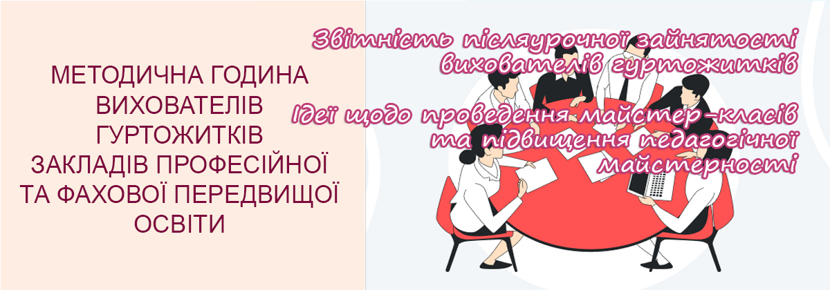 «Звітність післяурочної зайнятості вихователів гуртожитків. Ідеї щодо проведення майстер-класів та підвищення педагогічної майстерності»